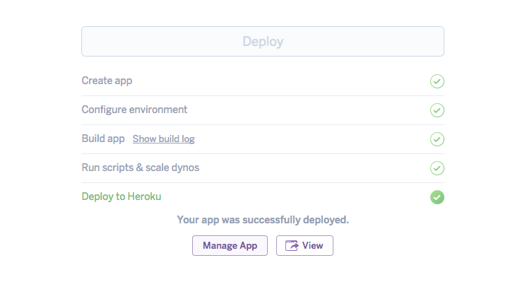 App deploy screen