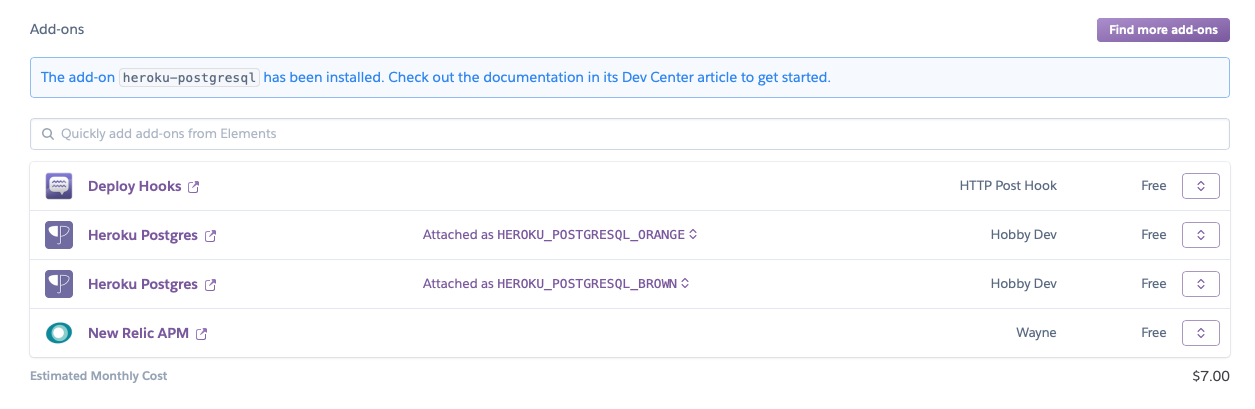 Managing Add-ons | Heroku Dev Center