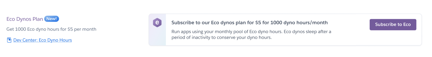 Subscribe to Eco on Billing page