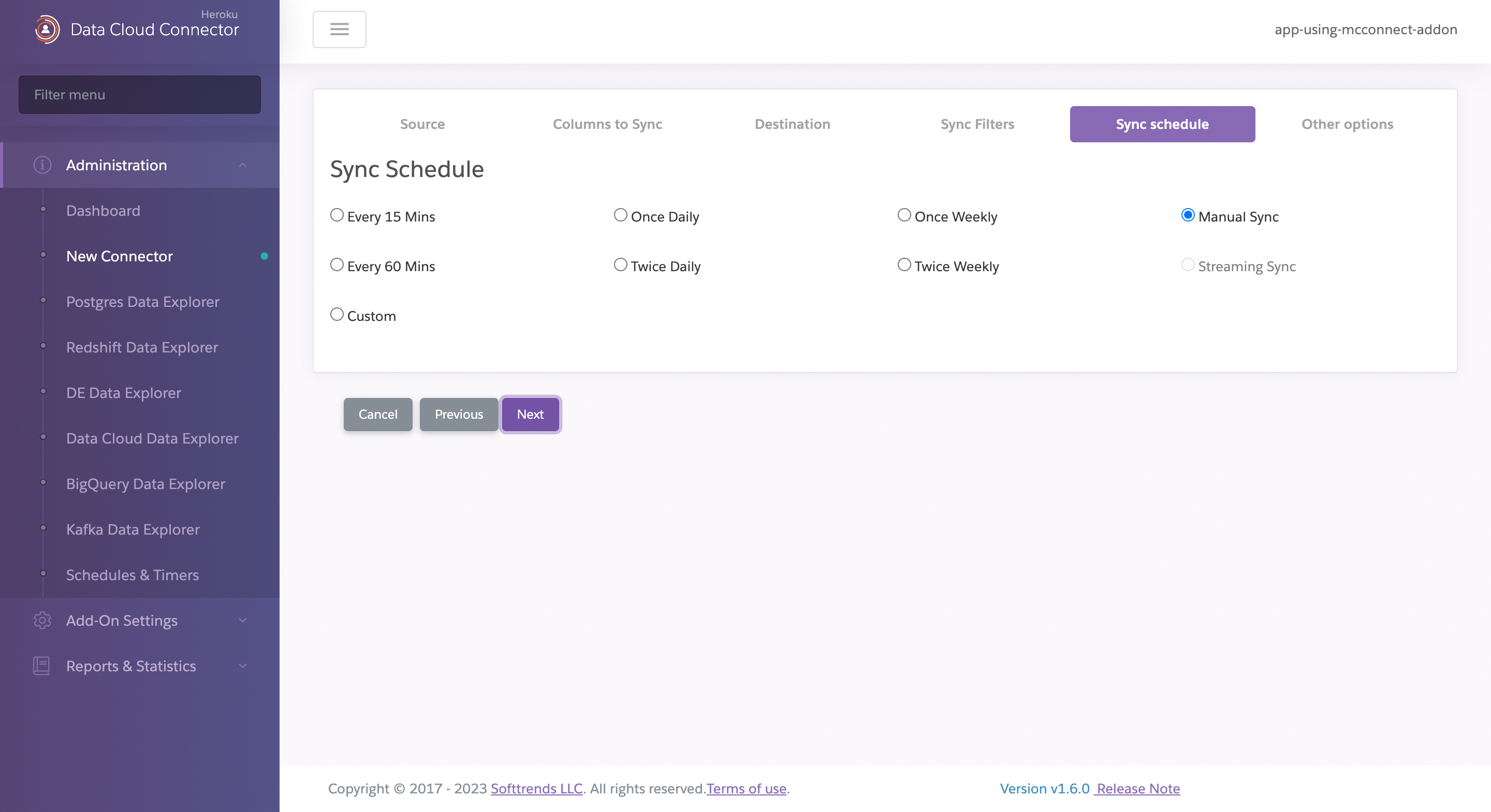 A screenshot of Sync Schedule.